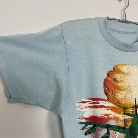 Vintage Rare “Now It’s Miller Time” B-52 Bomber Graphic Tee T-Shirt - Picture 5 of 13
